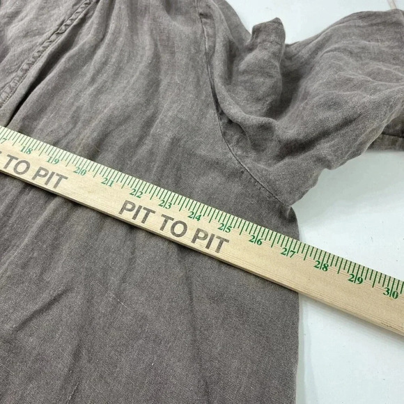 B.Loose Linen open front Top Womens 1X brown 4099 - Picture 7 of 8